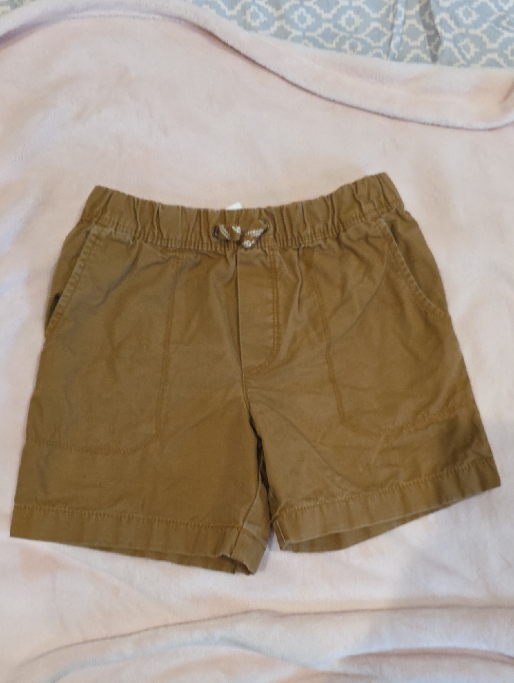 Carter's Khaki Tan Elastic-Waist Cotton Shorts